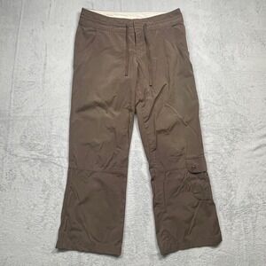 Lucy Cargo Pants Women M Brown Straight Leg Hiking Outdoor Utility Drawstring